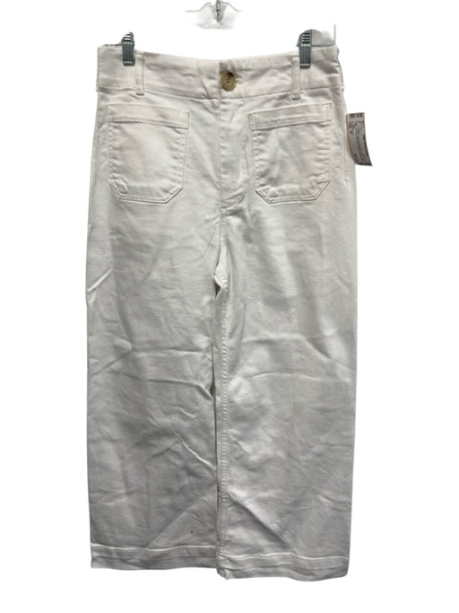 Maeve Size 29 White Cotton Denim Zip & Button Patch Pocket High Rise Jeans White / 29