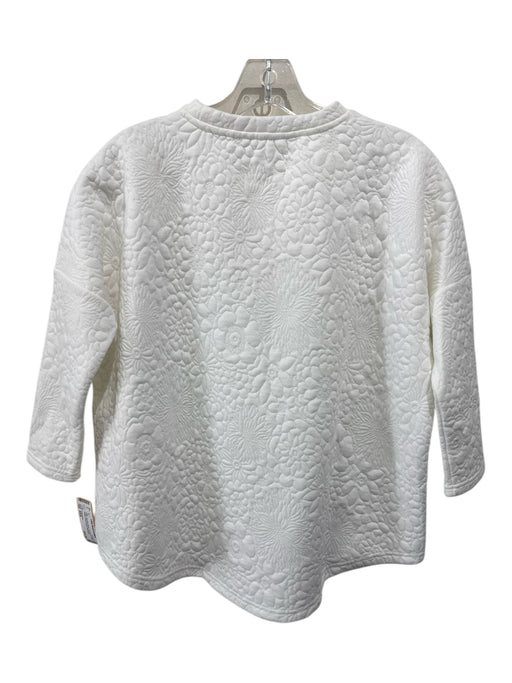 Tuckernuck Size XS/S White Polyester Blend 3/4 Sleeve Floral Quilted Top White / XS/S