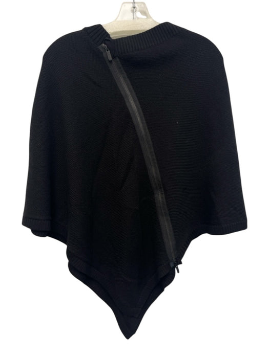 Lululemon Black & Amber Merino Wool Knit Zipper Detail Handkerchief Hem Poncho Black & Amber / One Size