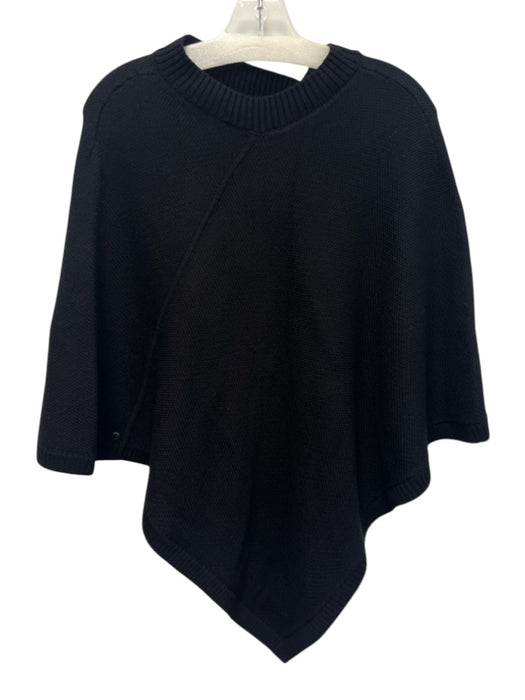 Lululemon Black & Amber Merino Wool Knit Zipper Detail Handkerchief Hem Poncho Black & Amber / One Size