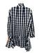 Tuckernuck Size S Navy & white COTTON & LINEN Long Sleeve Checkered Dress Navy & white / S