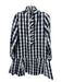 Tuckernuck Size S Navy & white COTTON & LINEN Long Sleeve Checkered Dress Navy & white / S