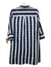 Tuckernuck Size Small Navy, Gray & White Cotton Blend 1/2 Sleeve Button Up Dress Navy, Gray & White / Small