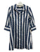 Tuckernuck Size Small Navy, Gray & White Cotton Blend 1/2 Sleeve Button Up Dress Navy, Gray & White / Small