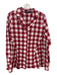 Pomander Place Size S Red & White Cotton Long Sleeve Checked Flare Top Red & White / S