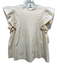 Marie Oliver Size S Cream Cotton Ruffle Cap Sleeve Pintuck Pleat Detail Top Cream / S