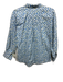 Ann Mashburn Size S Blue, Green, White Cotton Long Sleeve Floral Print Top Blue, Green, White / S