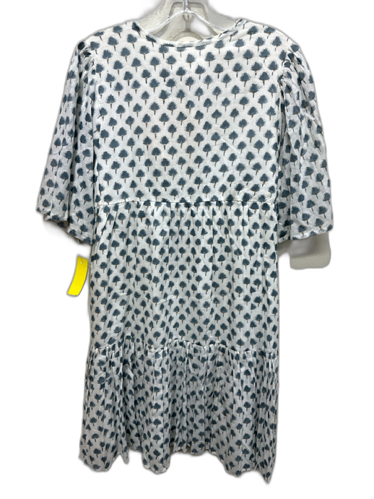 India Collection Emerson Fry Size XS Gray, Gold, White Cotton Short Sleeve Dress Gray, Gold, White / XS