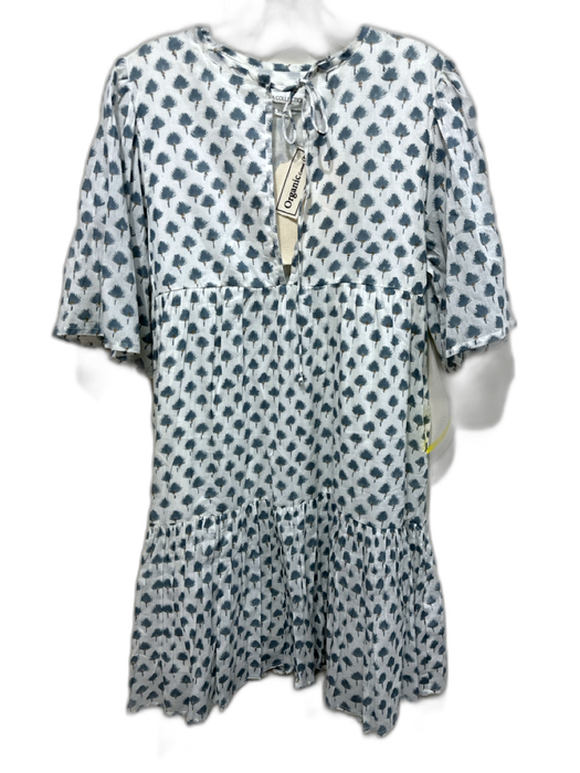 India Collection Emerson Fry Size XS Gray, Gold, White Cotton Short Sleeve Dress Gray, Gold, White / XS