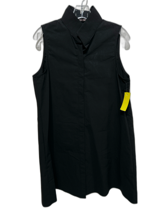 Tuckernuck Size M Black Cotton & Nylon Sleeveless Stand Collar Buttons Dress Black / M