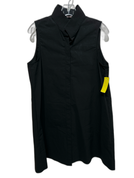 Tuckernuck Size M Black Cotton & Nylon Sleeveless Stand Collar Buttons Dress Black / M