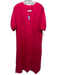 Lake Size M Hot pink Cotton Gauze Short Puff Sleeve V Neck Maxi Dress Hot pink / M