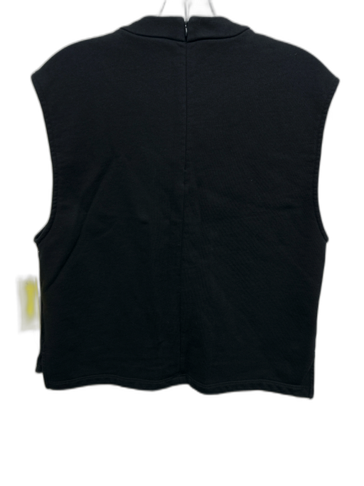 Cuyana Size S Black Cotton Sleeveless Cowl Neck Sweatshirt Top Black / S