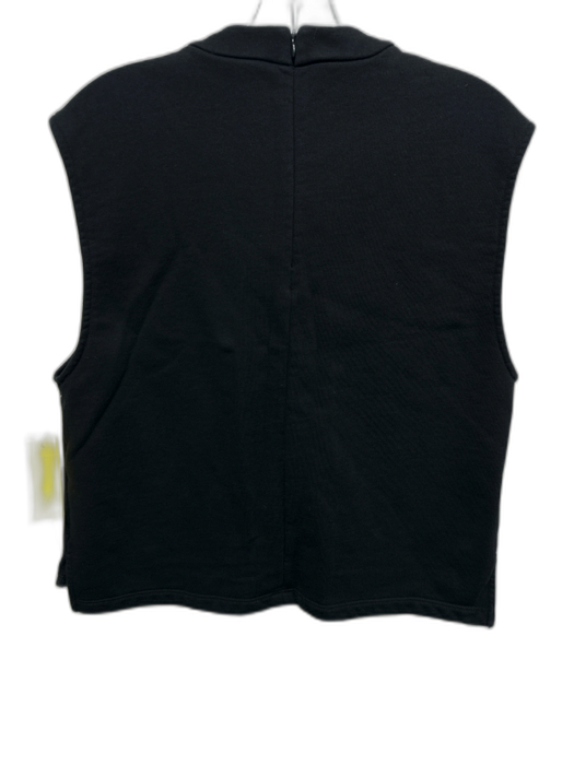 Cuyana Size S Black Cotton Sleeveless Cowl Neck Sweatshirt Top Black / S