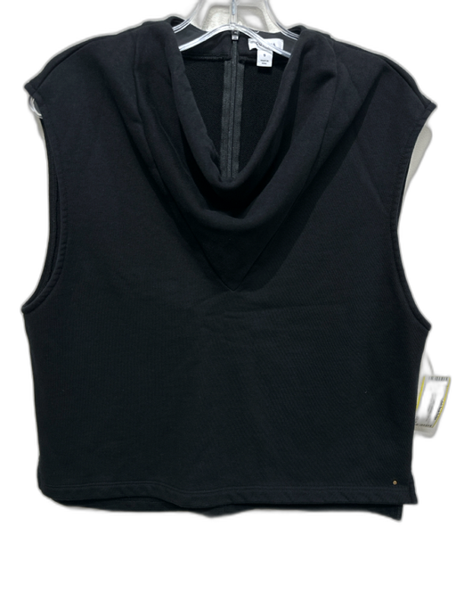 Cuyana Size S Black Cotton Sleeveless Cowl Neck Sweatshirt Top Black / S