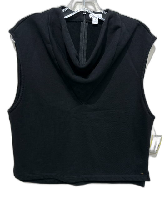 Cuyana Size S Black Cotton Sleeveless Cowl Neck Sweatshirt Top Black / S