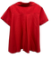 Ann Mashburn Size S Red Cotton Short Sleeve 1/4 Button Collar Top Red / S