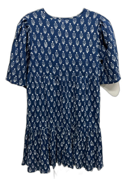 India Collection Emerson Fry Size XS/S Dark Blue & White Cotton Dress Dark Blue & White / XS/S