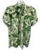 Hunter Bell Size S Green & Cream Silk Short Sleeve Floral Print Split V Neck Top Green & Cream / S