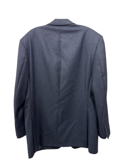 Miller Brothers Navy & Blue Wool Houndstooth 2 Button Men's Blazer Navy & Blue / Est 46