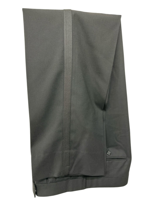 Miller Brothers Black Wool Blend Solid Peak Lapel Tuxedo Men's Suit Black / Est 46