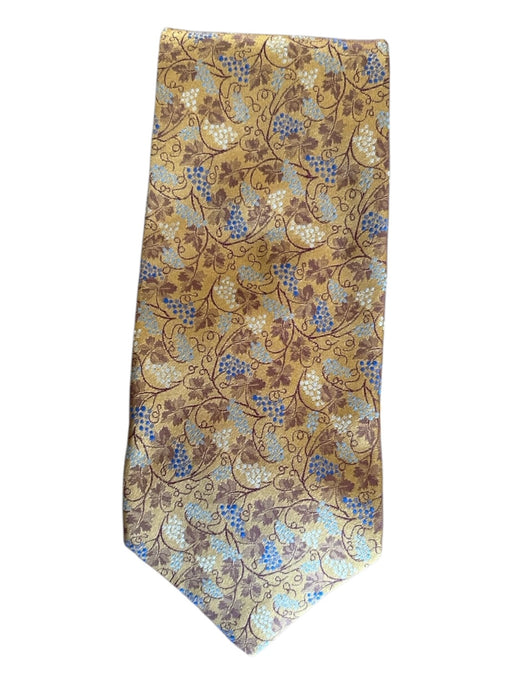 Miller Brothers Gold & Blue Silk Floral Men's Ties Gold & Blue
