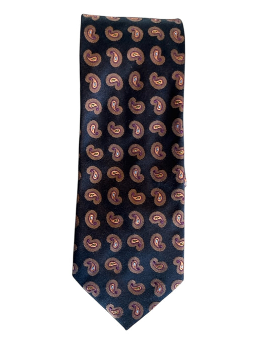 Miller Brothers Black & Tan Silk Paisley Men's Ties Black & Tan