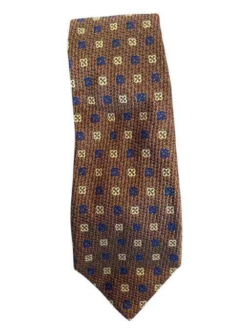 Miller Brothers Tan Brown Silk Abstract Men's Ties Tan Brown