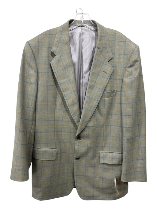 Miller Brothers Green & Orange Wool Blend Plaid 2 Button Men's Blazer Green & Orange / Est 46