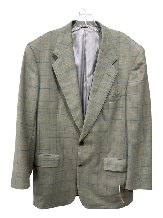 Miller Brothers Green & Orange Wool Blend Plaid 2 Button Men's Blazer Green & Orange / Est 46