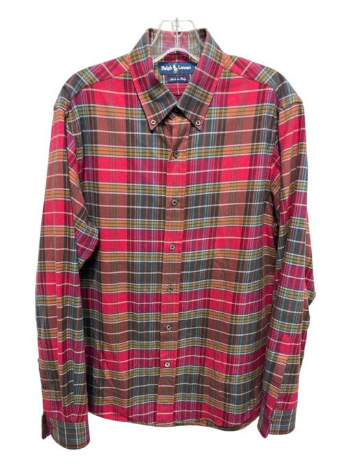 Ralph Lauren Size L Red & Green Cotton Plaid Button Up Men's Long Sleeve Shirt Red & Green / L