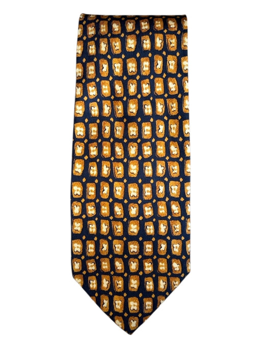 Miller Brothers Navy & Yellow Silk Floral Men's Ties Navy & Yellow