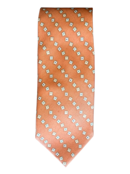 Miller Brothers Orange & Beige Silk Shapes Men's Ties Orange & Beige