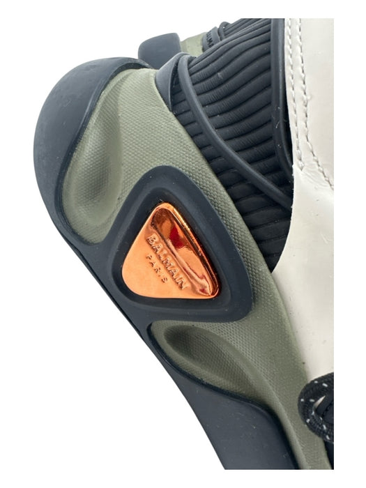 Balmain Shoe Size 9 Box Incl Black, Olive & White Synthetic Trainer Sneakers Black, Olive & White / 9