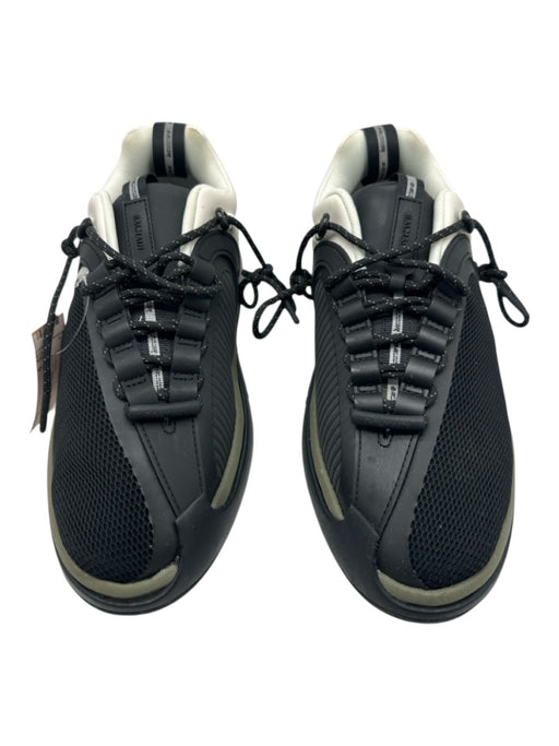 Balmain Shoe Size 9 Box Incl Black, Olive & White Synthetic Trainer Sneakers Black, Olive & White / 9