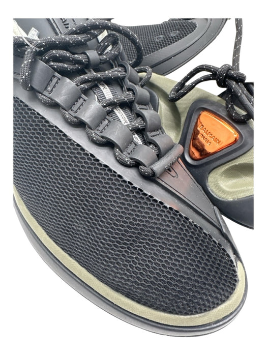 Balmain Shoe Size 9 Box Incl Black, Olive & White Synthetic Trainer Sneakers Black, Olive & White / 9