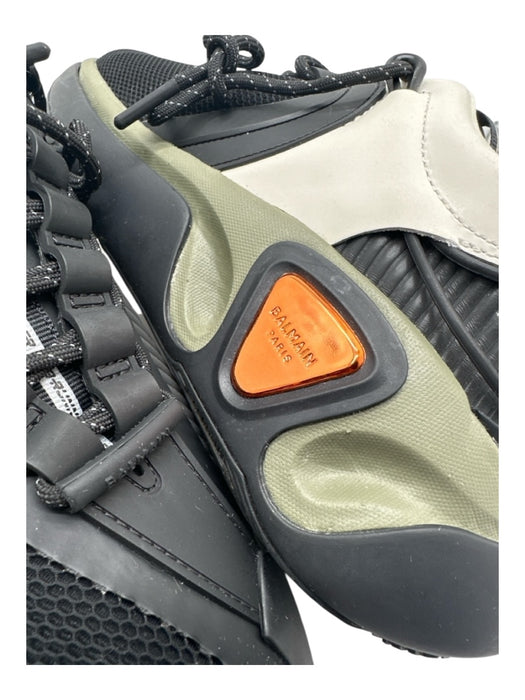Balmain Shoe Size 9 Box Incl Black, Olive & White Synthetic Trainer Sneakers Black, Olive & White / 9
