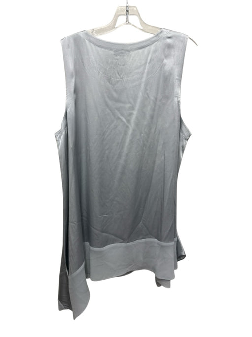 Eileen Fisher Size XL Pale Blue Gray Silk Scoop Neck Sleeveless Tunic Length Top Pale Blue Gray / XL
