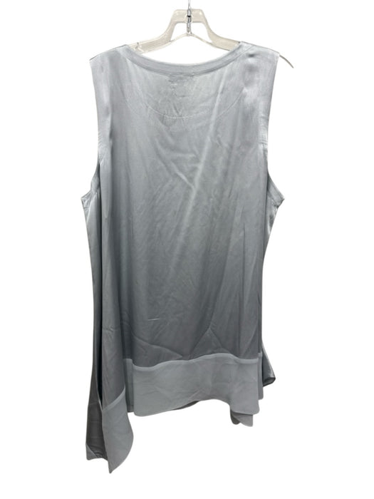 Eileen Fisher Size XL Pale Blue Gray Silk Scoop Neck Sleeveless Tunic Length Top Pale Blue Gray / XL