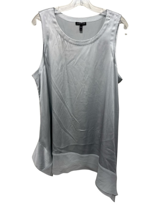 Eileen Fisher Size XL Pale Blue Gray Silk Scoop Neck Sleeveless Tunic Length Top Pale Blue Gray / XL