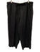 COS Size 44/M Black Linen Elastic Waist Wide Leg Pockets Drawstring Waist Pants Black / 44/M