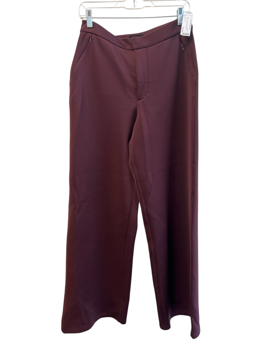Good American Size 10 Maroon Polyester Scuba High Rise Wide Leg Slacks Pants Maroon / 10