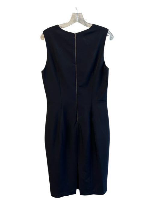 Saks Fifth Avenue Size 12 Black Polyester Square Keyhole Sleeveless Dress Black / 12