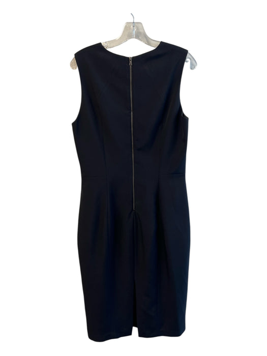 Saks Fifth Avenue Size 12 Black Polyester Square Keyhole Sleeveless Dress Black / 12