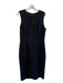 Saks Fifth Avenue Size 12 Black Polyester Square Keyhole Sleeveless Dress Black / 12