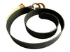 Gucci Black Leather Brass Hardware Logo Seam Detail Belts Black / Est M