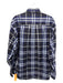 Burberry Size M Navy & Blue Cotton Nova Check Button Up Men's Long Sleeve Shirt Navy & Blue / M