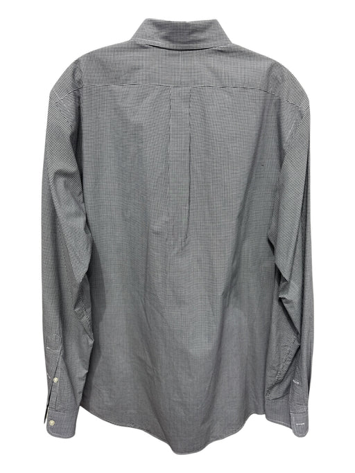 Ralph Lauren Size L Black & White Cotton Micro Gingham Men's Long Sleeve Shirt Black & White / L