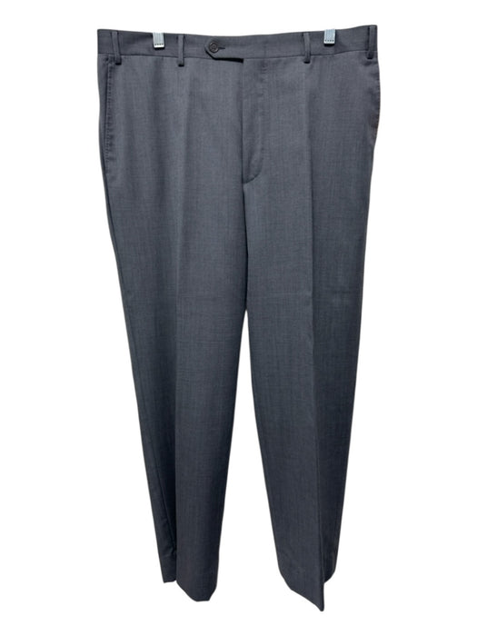 Canali Size 52 Gray Wool Blend Solid Dress Men's Pants Gray / 52