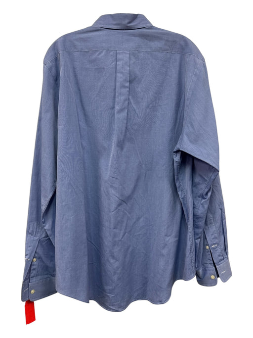 Ralph Lauren Size L Blue Cotton Solid Button Up Men's Long Sleeve Shirt Blue / L